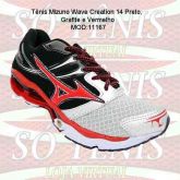 Tênis Mizuno Wave Creation 14 Preto, Grafite E Vermelho